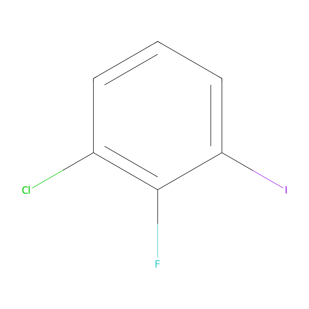 1-Chloro-2-fluoro-3-iodobenzene molecular structure, CAS 72373-82-1