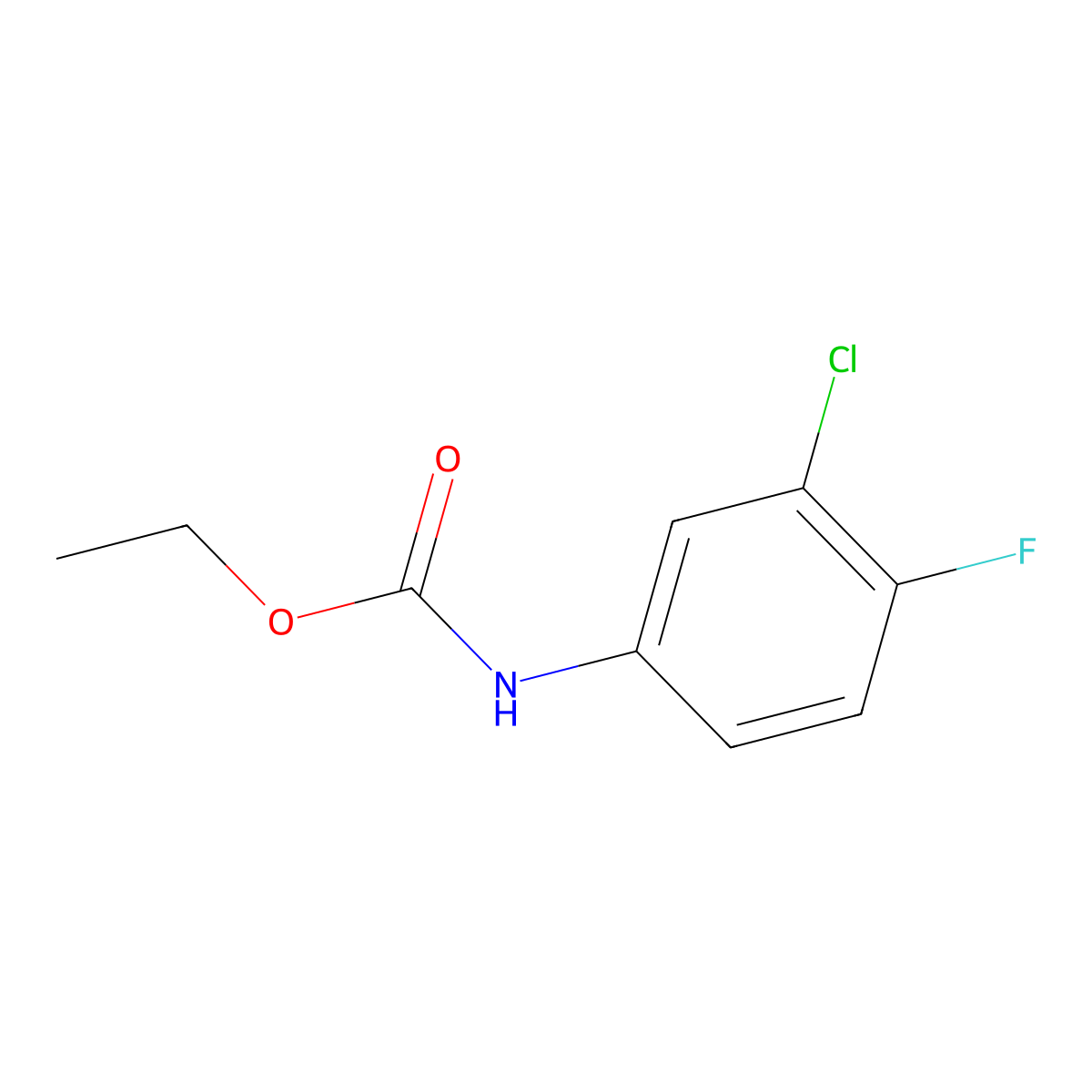 Ethyl (3-chloro-4-fluorophenyl)carbamate molecular structure, CAS 72373-84-3