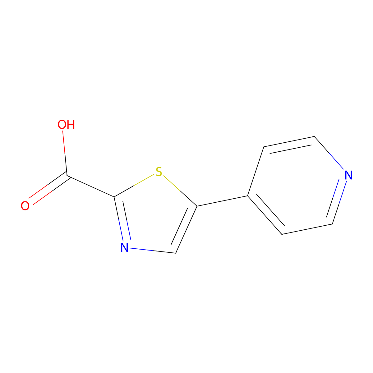 5-(4-Pyridinyl)-2-thiazolecarboxylic acid molecular structure, CAS 723733-05-9