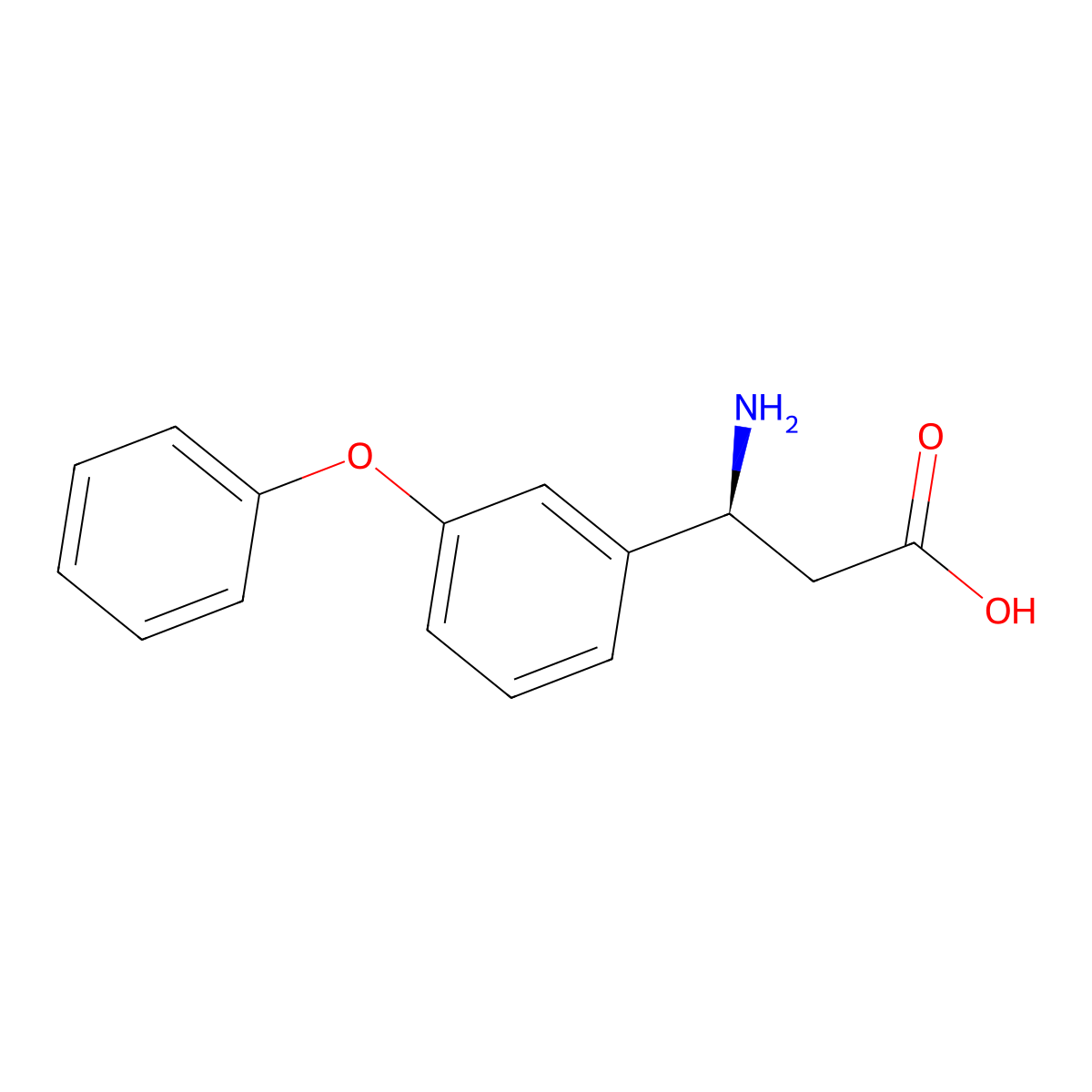 (3S)-3-amino-3-(3-phenoxyphenyl)propanoic acid molecular structure, CAS 723733-91-3