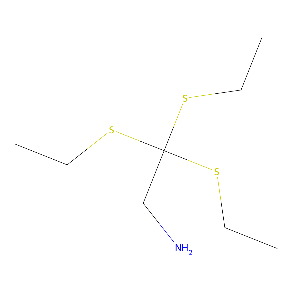 2,2,2-Tris(ethylsulfanyl)ethan-1-amine molecular structure, CAS 723734-34-7