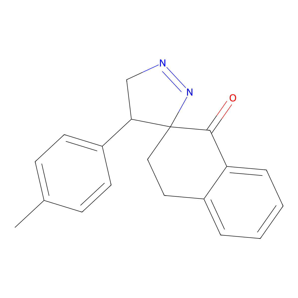 4'-(4-Methylphenyl)spiro[3,4-dihydronaphthalene-2,5'-3,4-dihydropyrazole]-1-one molecular structure, CAS 723736-10-5