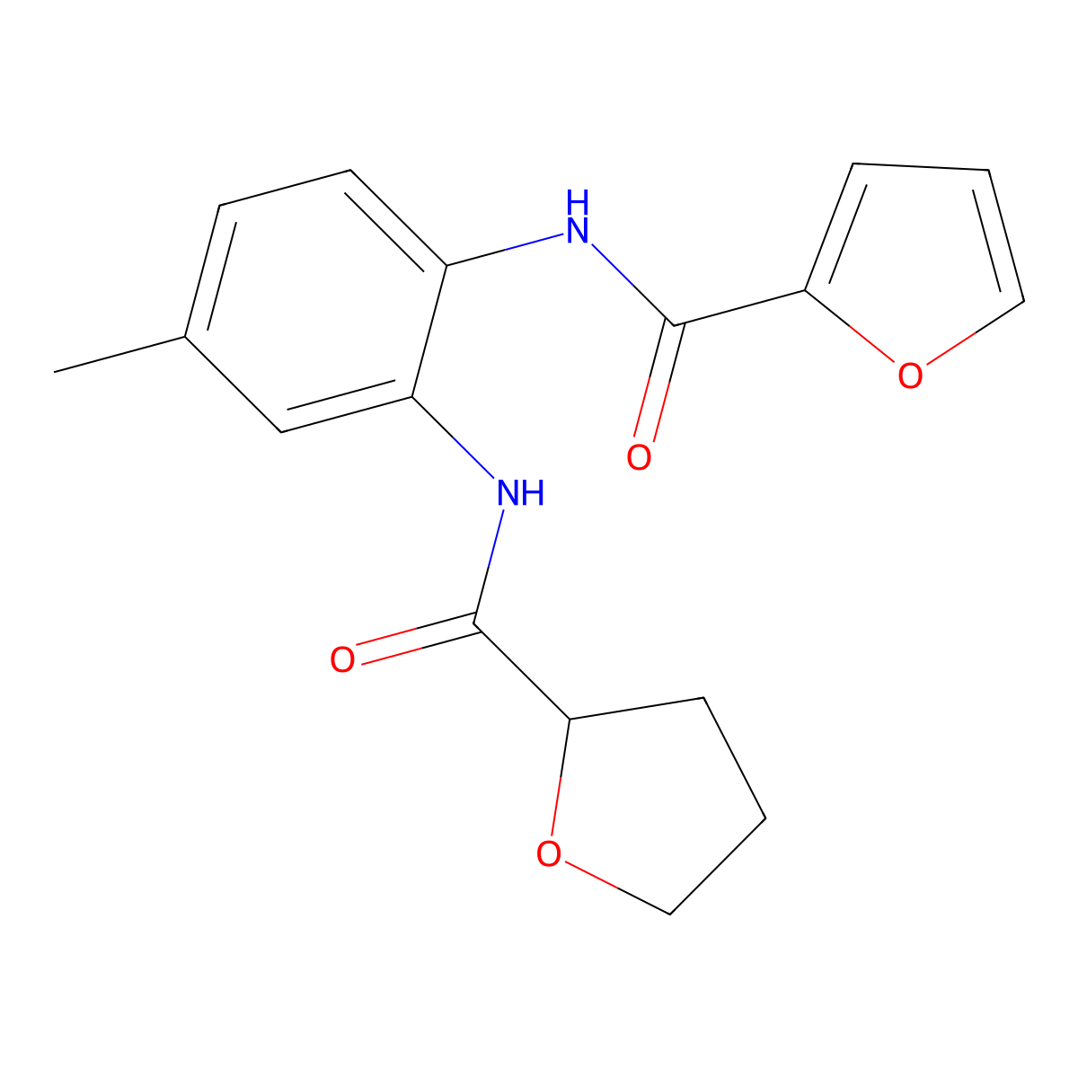 N-[4-methyl-2-(oxolane-2-carbonylamino)phenyl]furan-2-carboxamide molecular structure, CAS 723736-37-6