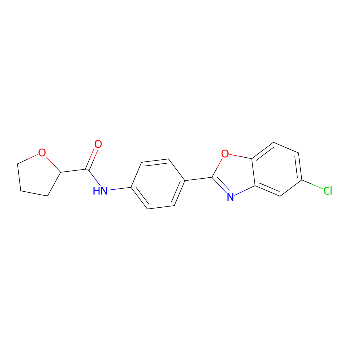 N-[4-(5-chloro-1,3-benzoxazol-2-yl)phenyl]-2-oxolanecarboxamide molecular structure, CAS 723736-55-8