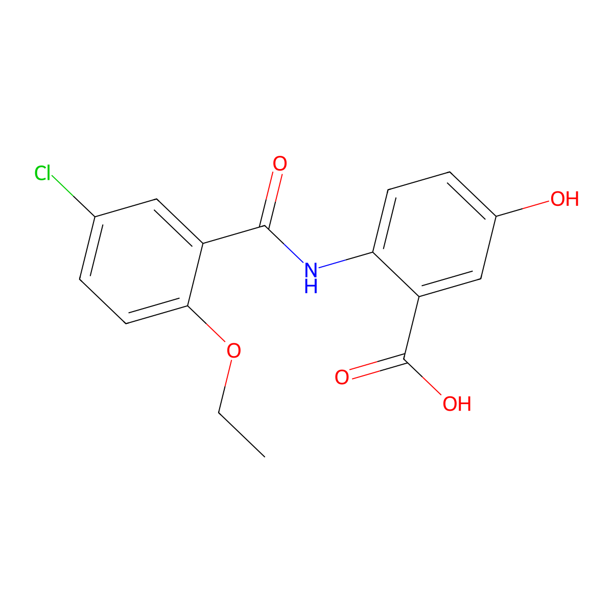 2-[(5-Chloro-2-ethoxybenzoyl)amino]-5-hydroxybenzoic acid molecular structure, CAS 723736-57-0