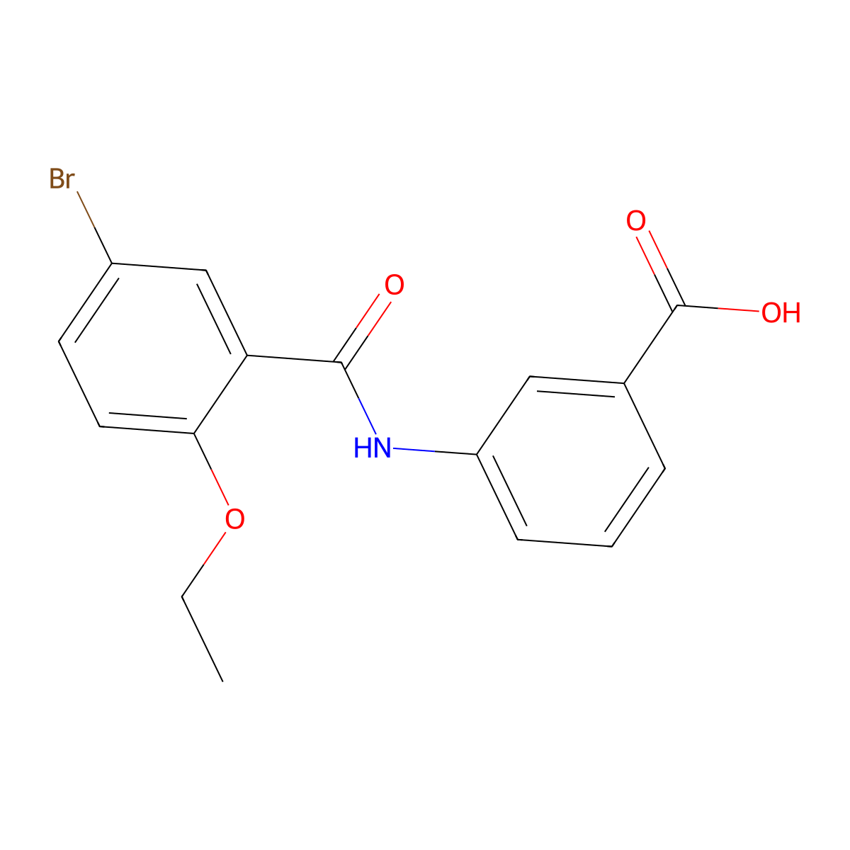 3-[(5-Bromo-2-ethoxybenzoyl)amino]benzoic acid molecular structure, CAS 723736-58-1