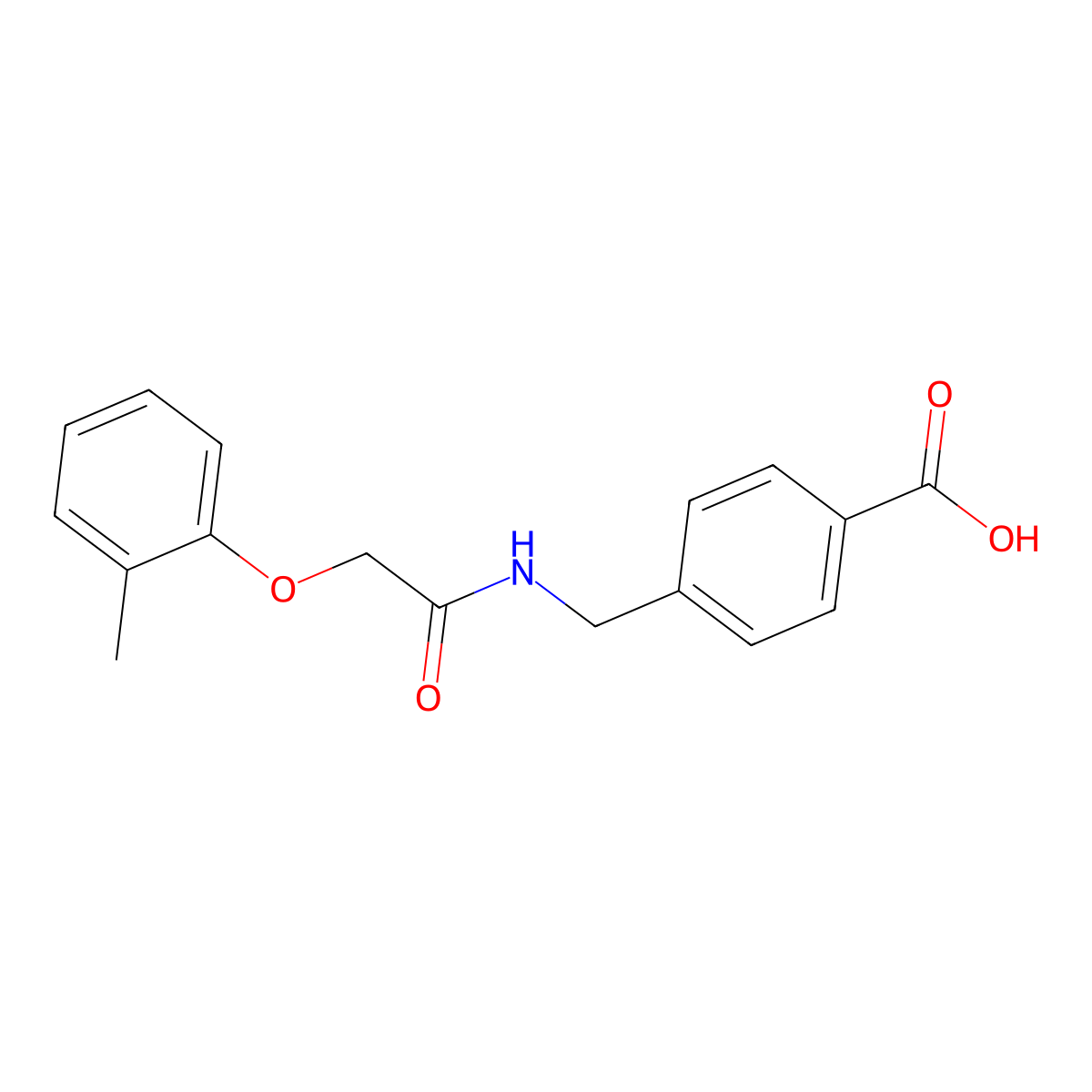 4-({[(2-Methylphenoxy)acetyl]amino}methyl)benzoic acid molecular structure, CAS 723736-73-0