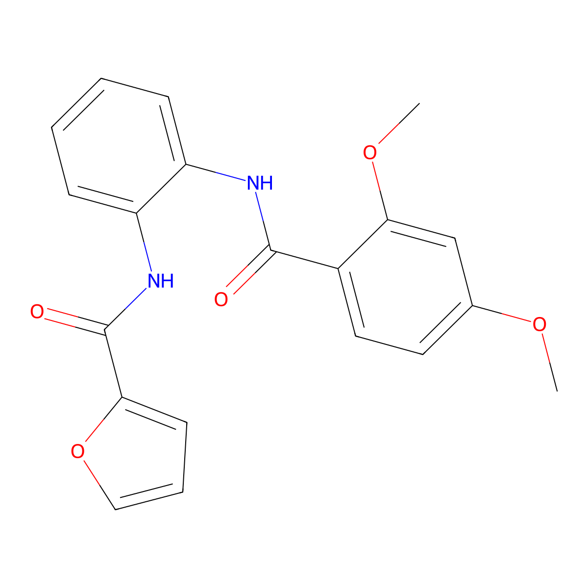 N-{2-[(2,4-dimethoxybenzoyl)amino]phenyl}-2-furamide molecular structure, CAS 723736-78-5