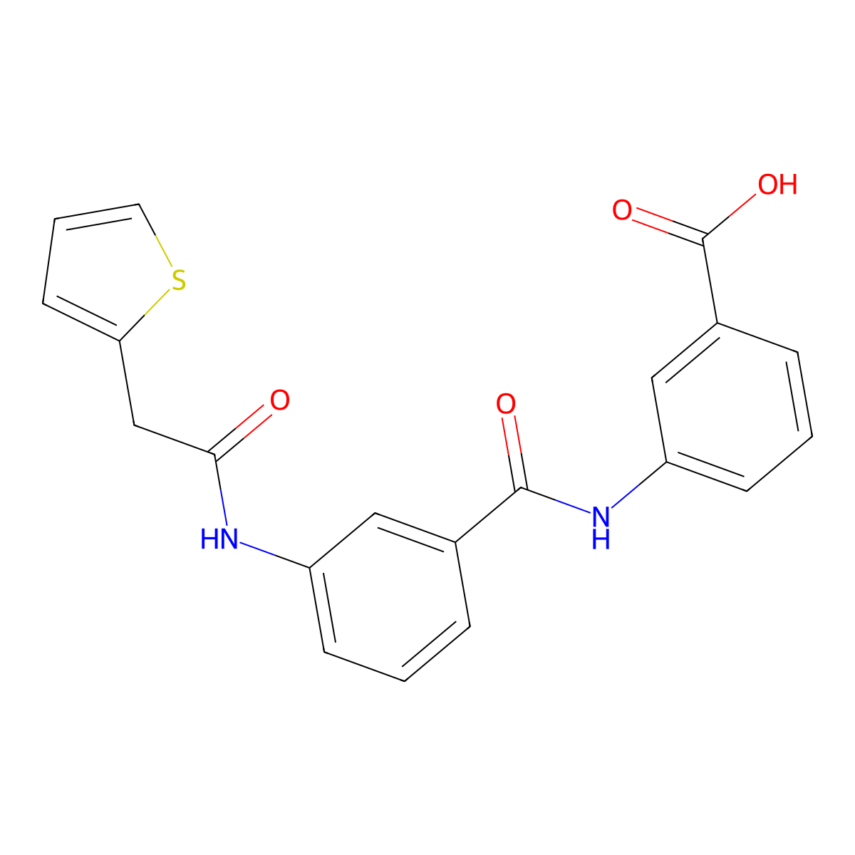 3-({3-[(2-Thienylacetyl)amino]benzoyl}amino)benzoic acid molecular structure, CAS 723736-98-9