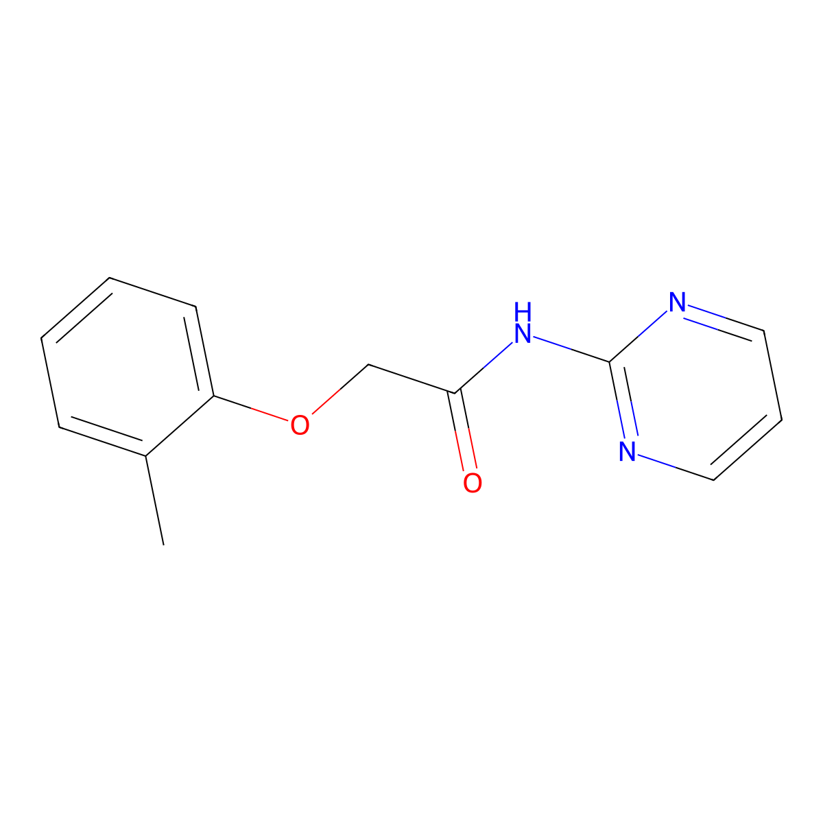 2-(2-methylphenoxy)-N-(pyrimidin-2-yl)acetamide molecular structure, CAS 723737-15-3