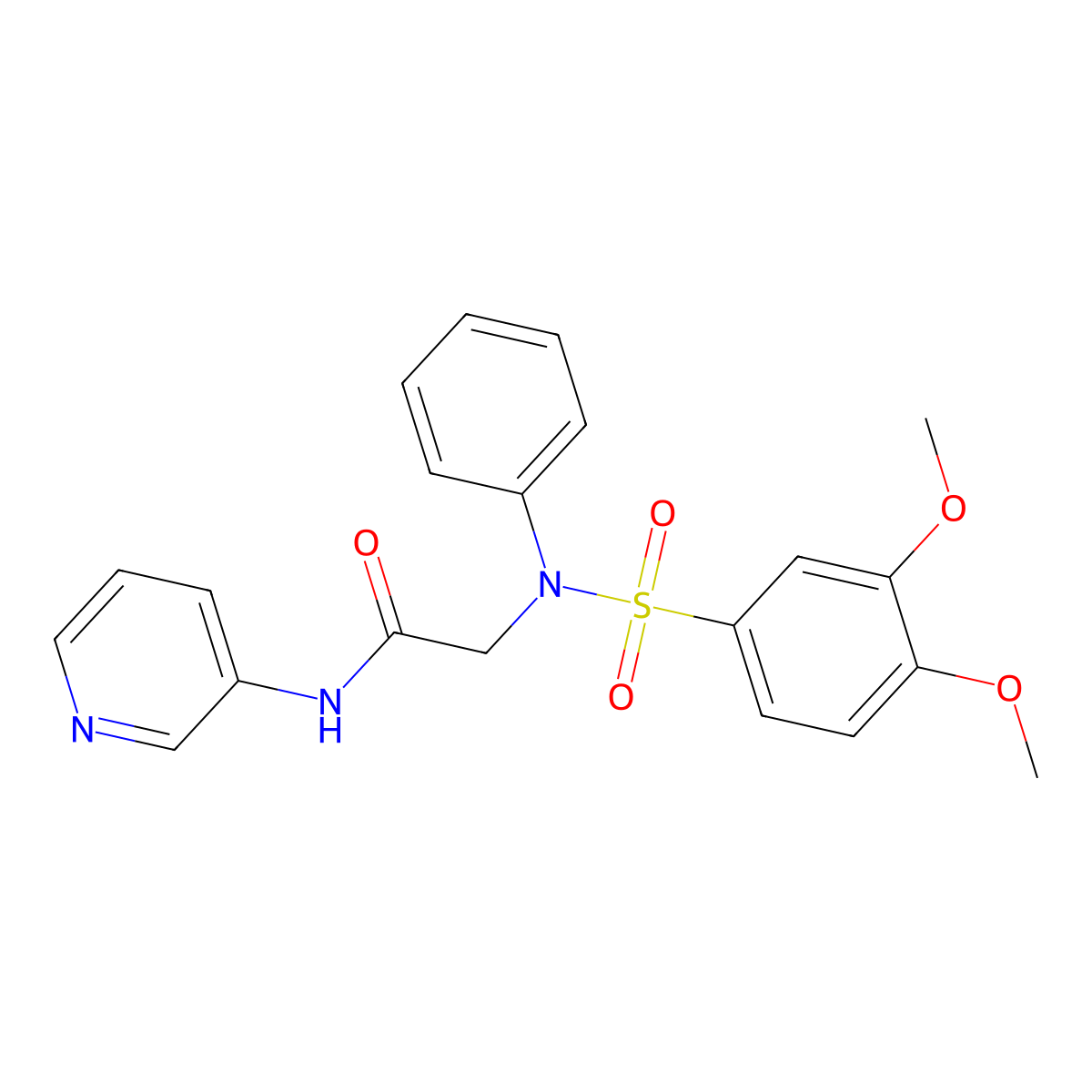 2-{[(3,4-dimethoxyphenyl)sulfonyl]anilino}-N-(3-pyridinyl)acetamide molecular structure, CAS 723737-91-5