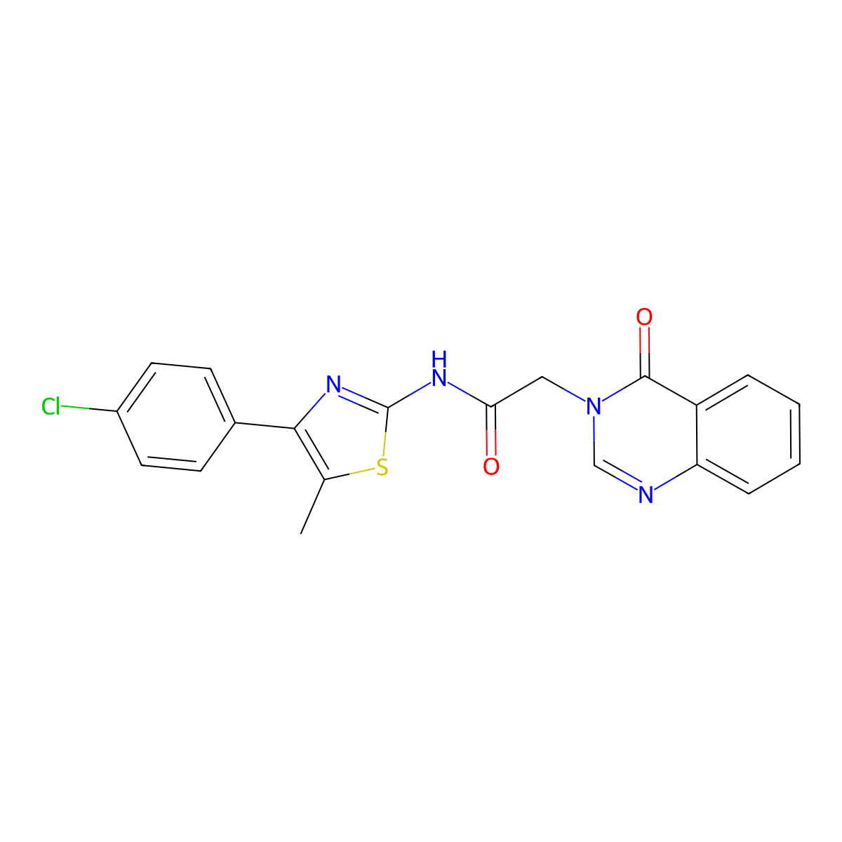 N-[4-(4-chlorophenyl)-5-methyl-1,3-thiazol-2-yl]-2-(4-oxoquinazolin-3-yl)acetamide molecular structure, CAS 723738-06-5