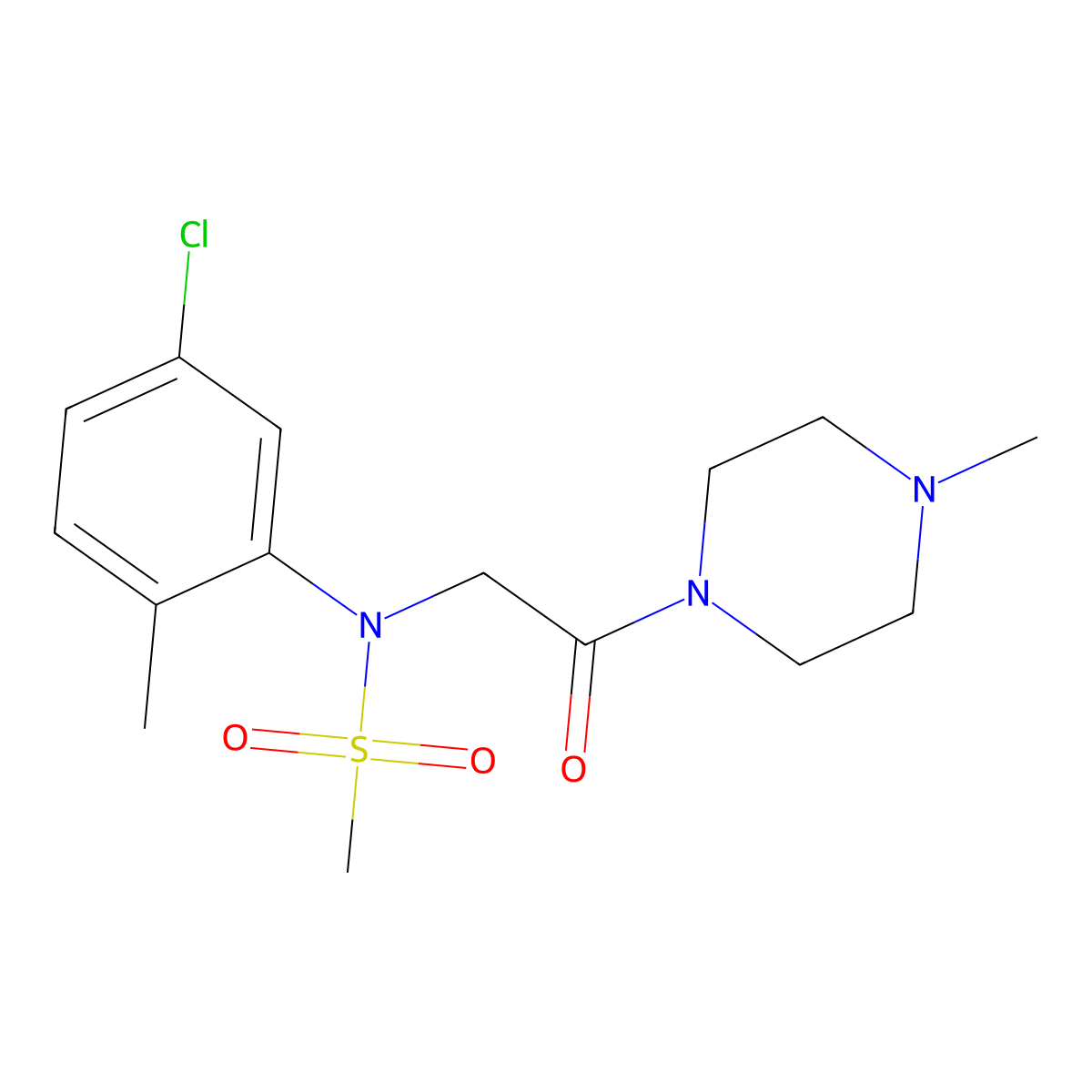 N-(5-chloro-2-methylphenyl)-N-[2-(4-methylpiperazin-1-yl)-2-oxoethyl]methanesulfonamide molecular structure, CAS 723738-24-7