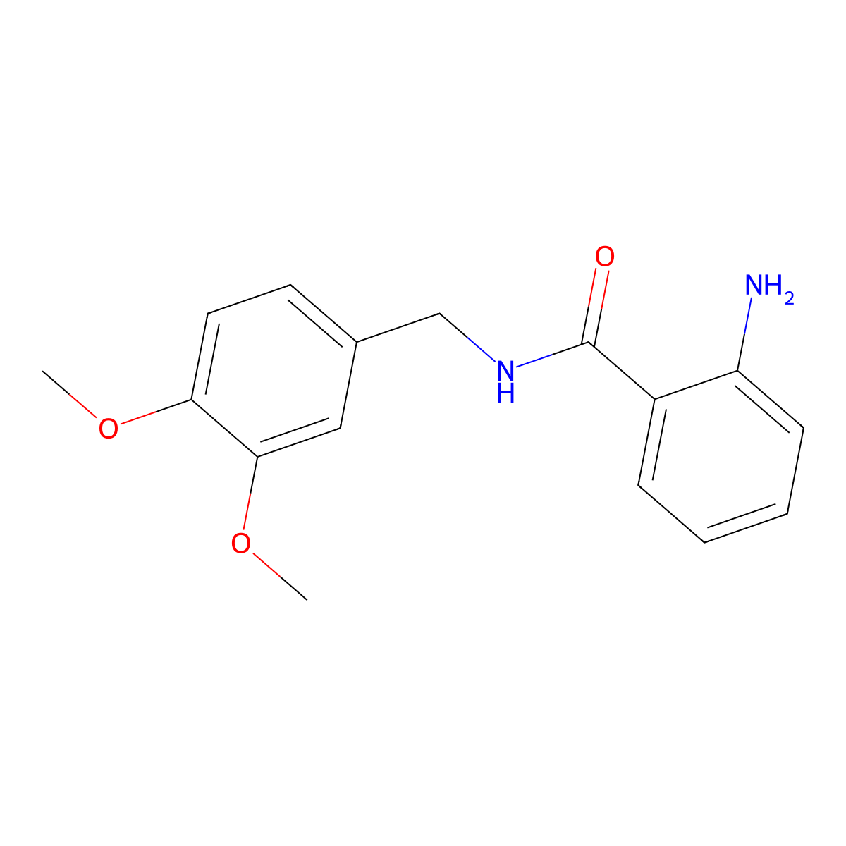 2-amino-N-(3,4-dimethoxybenzyl)benzenecarboxamide molecular structure, CAS 723738-37-2