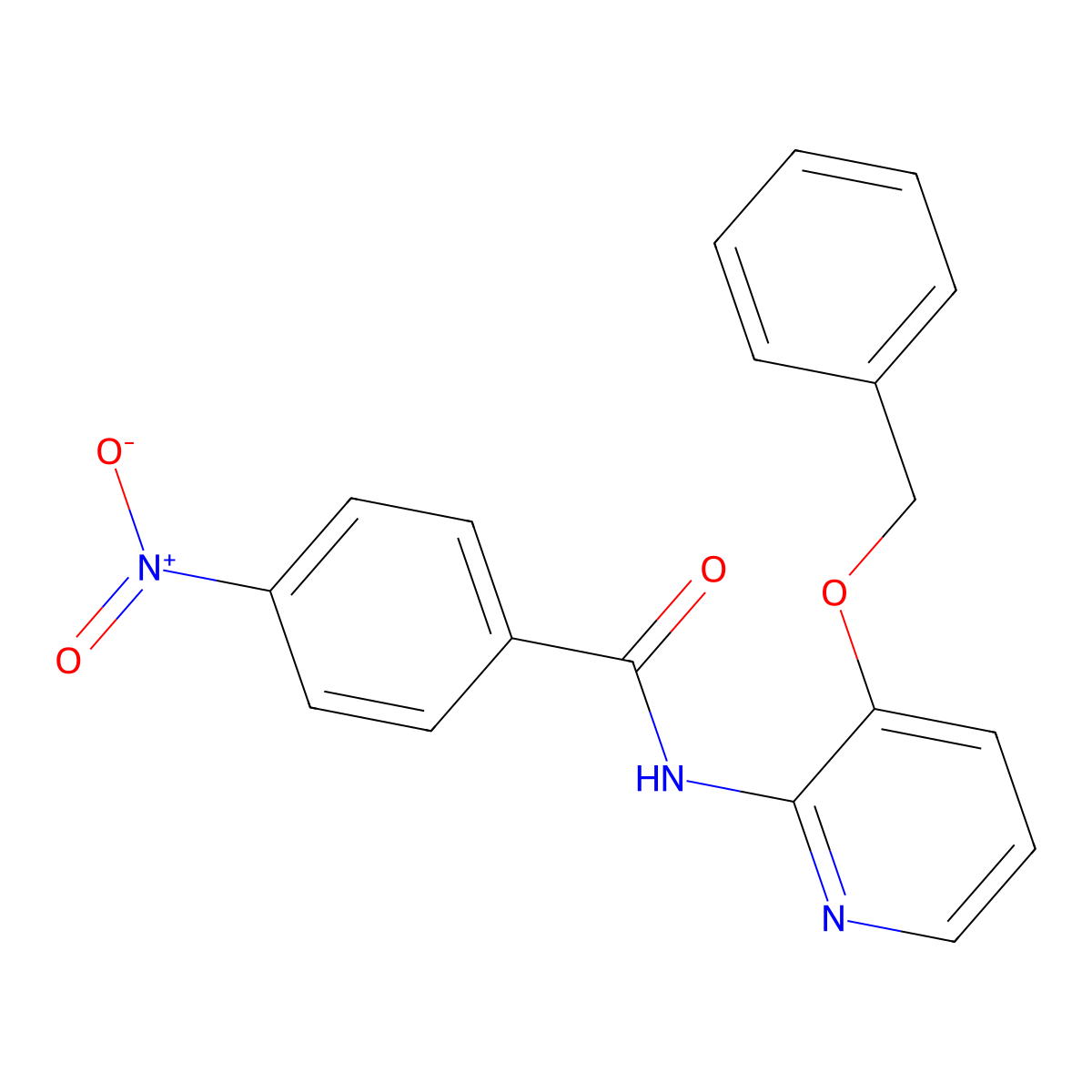 4-nitro-N-(3-phenylmethoxypyridin-2-yl)benzamide molecular structure, CAS 723738-42-9