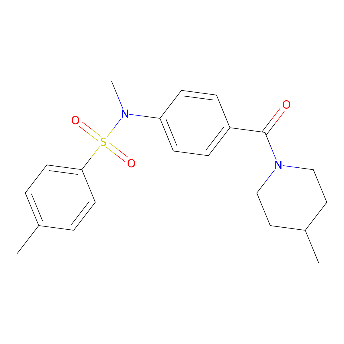 N,4-dimethyl-N-(4-(4-methylpiperidine-1-carbonyl)phenyl)benzenesulfonamide molecular structure, CAS 723740-14-5