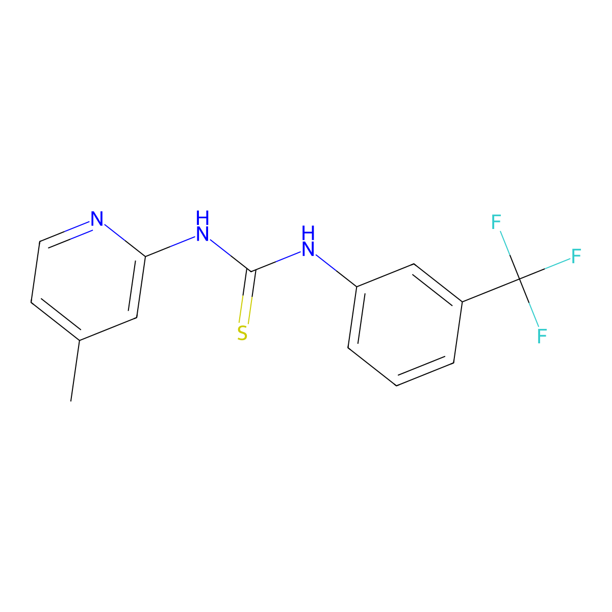 1-(4-Methylpyridin-2-yl)-3-[3-(trifluoromethyl)phenyl]thiourea molecular structure, CAS 723740-38-3