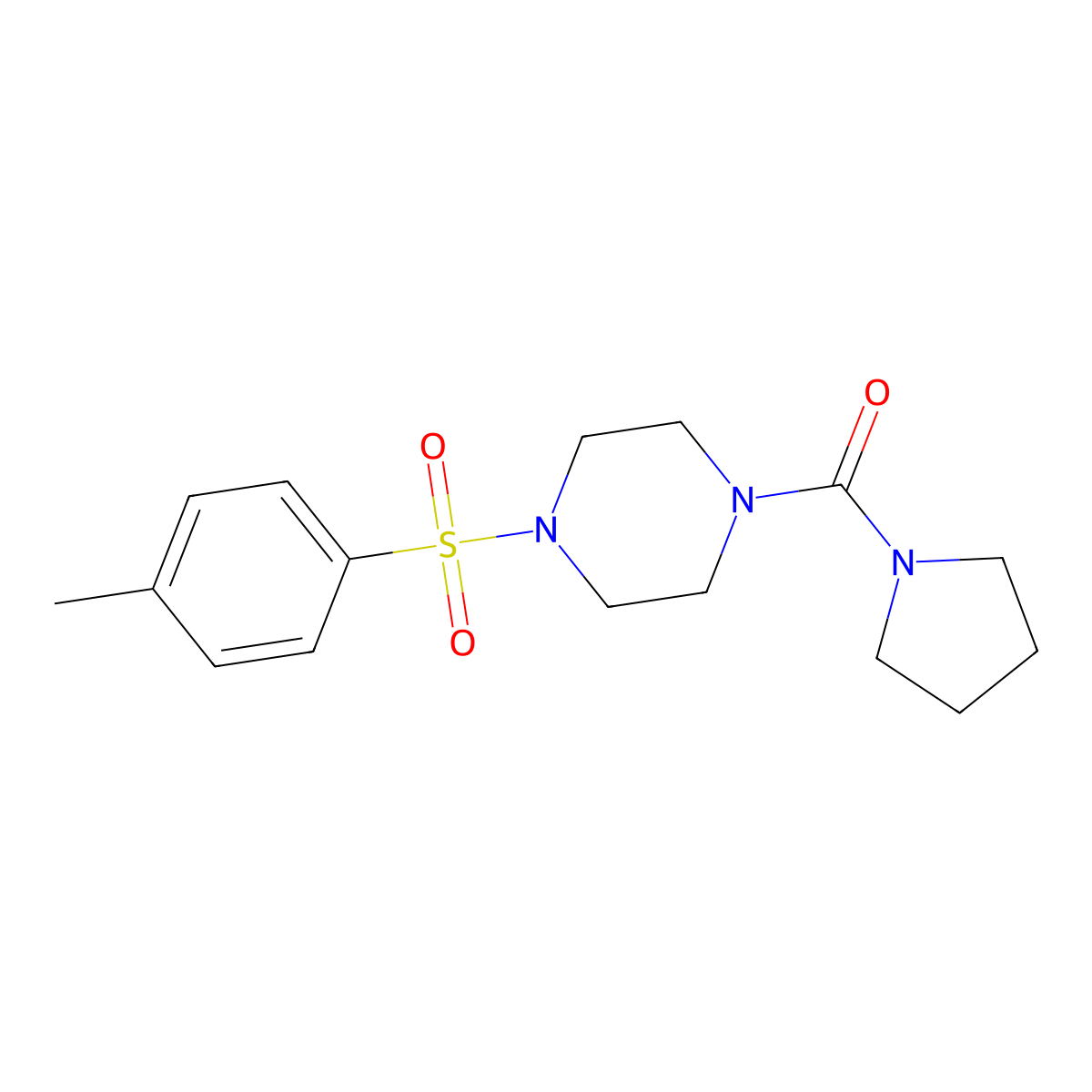 Pyrrolidin-1-yl(4-tosylpiperazin-1-yl)methanone molecular structure, CAS 723740-48-5