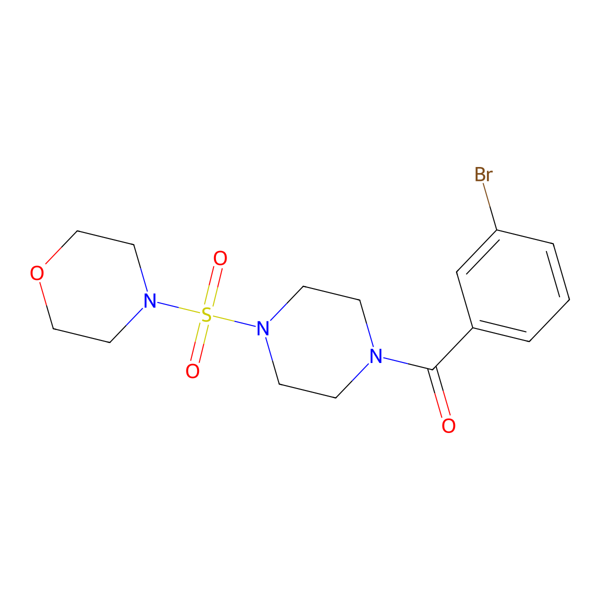 (3-Bromophenyl)-(4-morpholin-4-ylsulfonylpiperazin-1-yl)methanone molecular structure, CAS 723740-80-5