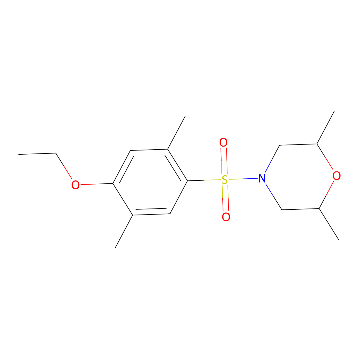 4-((4-Ethoxy-2,5-dimethylphenyl)sulfonyl)-2,6-dimethylmorpholine molecular structure, CAS 723741-21-7