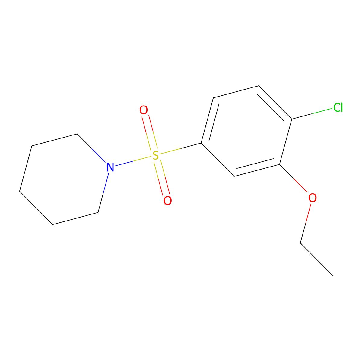 1-(4-Chloro-3-ethoxyphenyl)sulfonylpiperidine molecular structure, CAS 723741-37-5