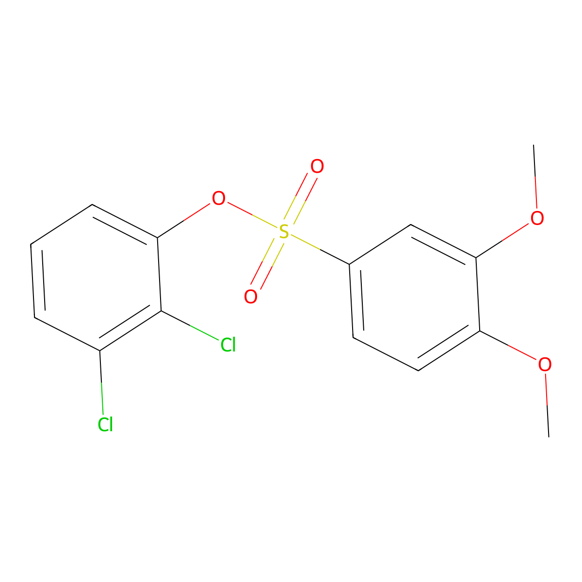 2,3-Dichlorophenyl 3,4-dimethoxybenzenesulfonate molecular structure, CAS 723741-67-1