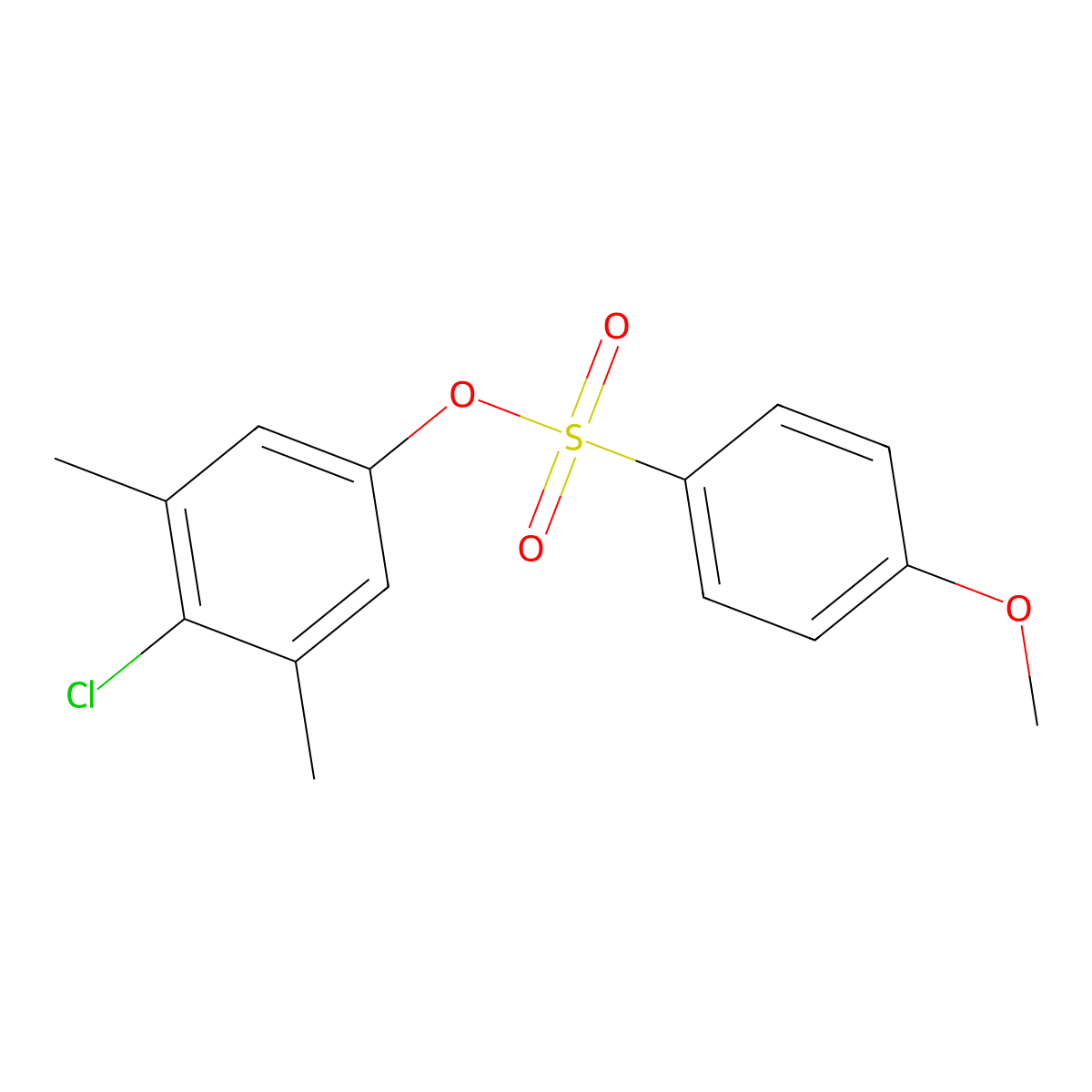 4-Chloro-3,5-dimethylphenyl 4-methoxybenzenesulfonate molecular structure, CAS 723741-71-7