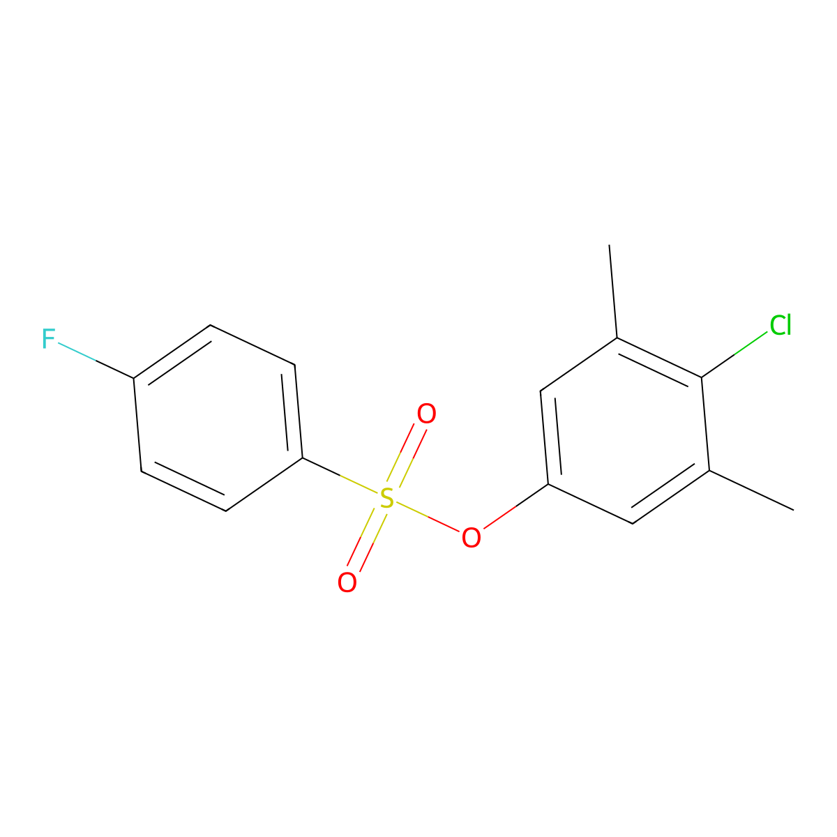 4-Chloro-3,5-dimethylphenyl 4-fluorobenzenesulfonate molecular structure, CAS 723741-79-5