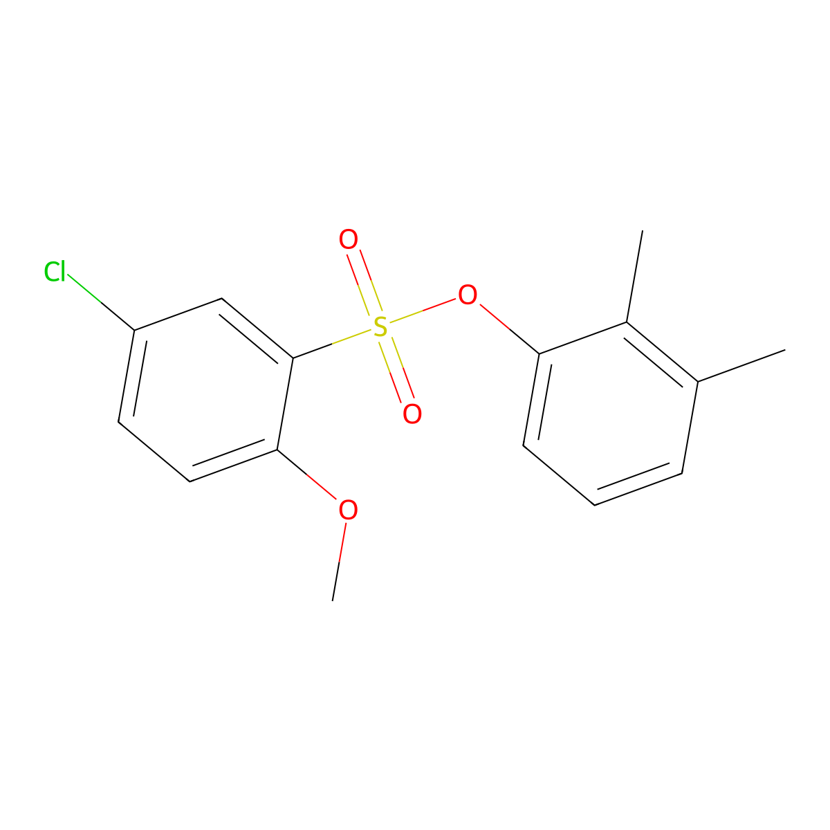 2,3-Dimethylphenyl 5-chloro-2-methoxybenzenesulfonate molecular structure, CAS 723741-82-0