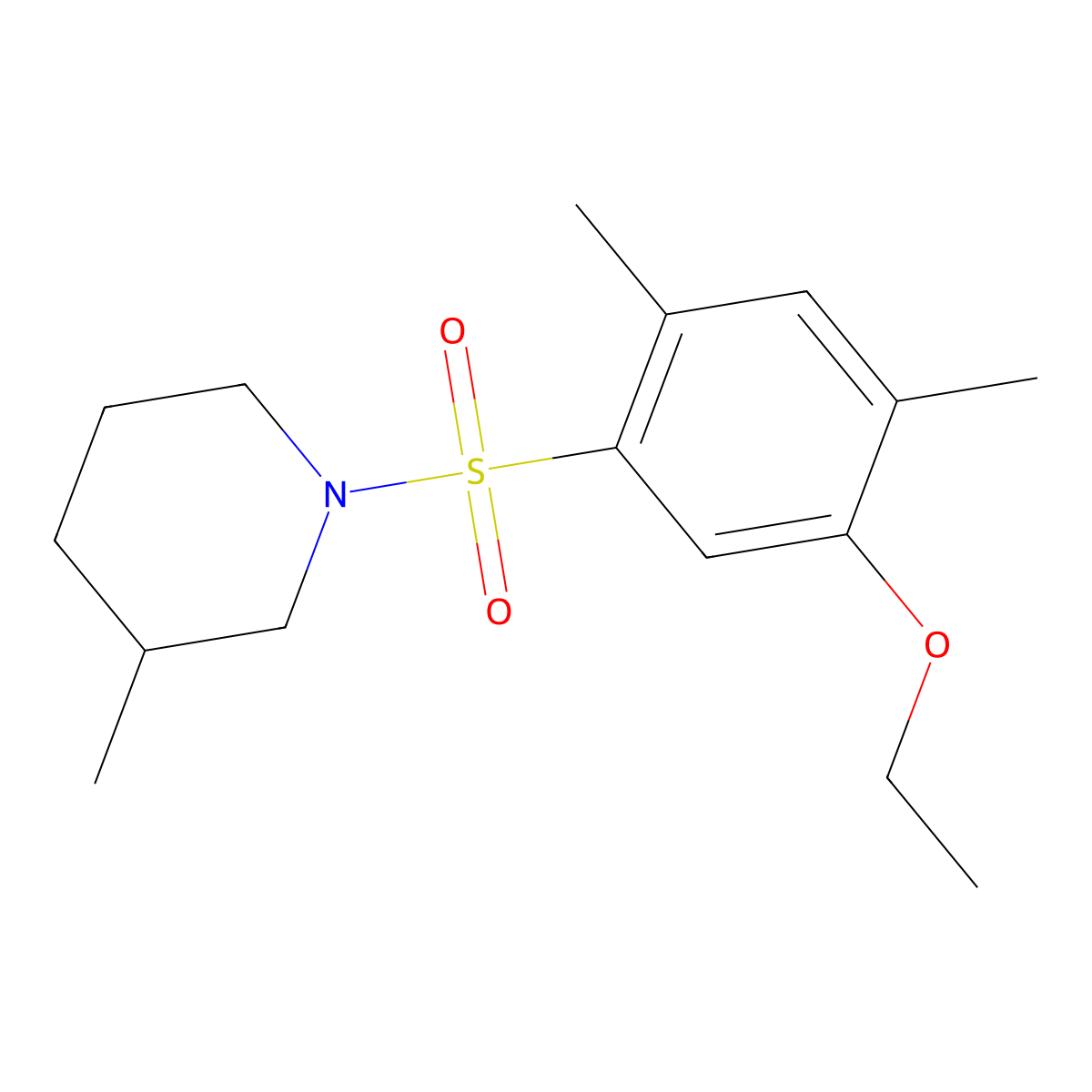 1-[(5-Ethoxy-2,4-dimethylphenyl)sulfonyl]-3-methylpiperidine molecular structure, CAS 723742-32-3