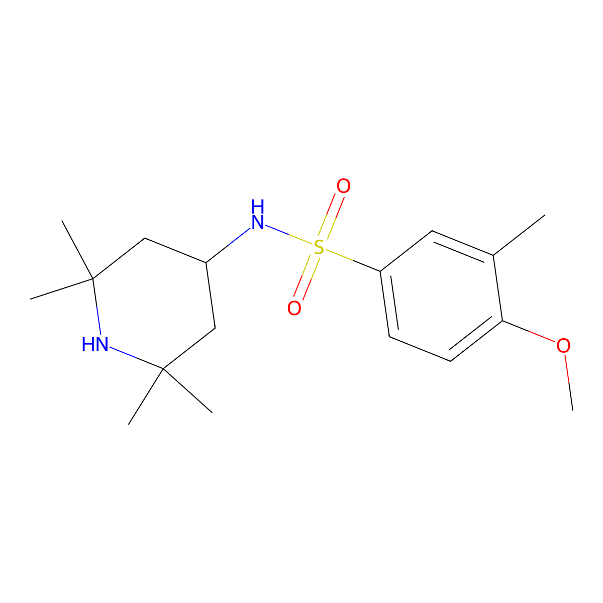 4-methoxy-3-methyl-N-(2,2,6,6-tetramethylpiperidin-4-yl)benzenesulfonamide molecular structure, CAS 723742-43-6