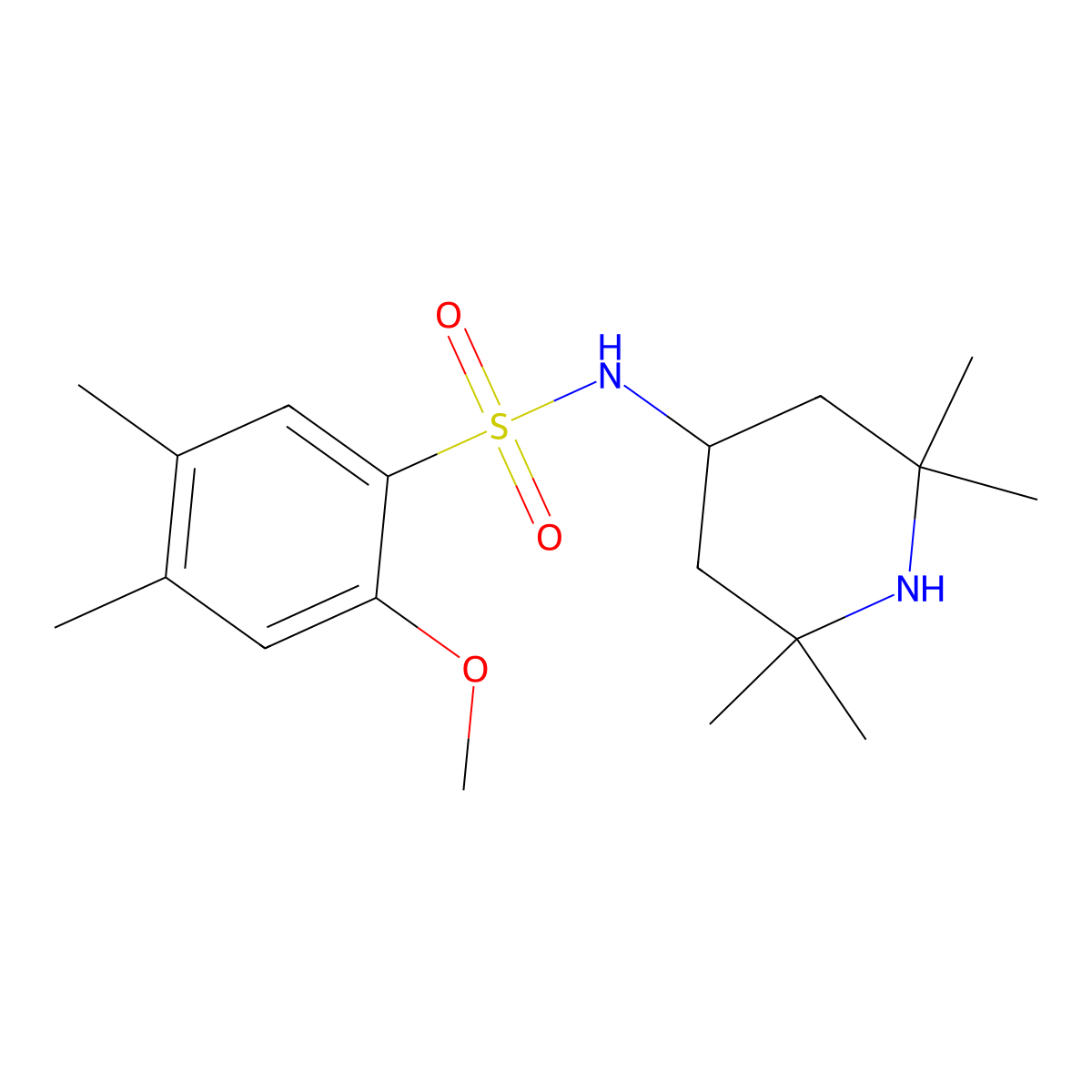 2-methoxy-4,5-dimethyl-N-(2,2,6,6-tetramethylpiperidin-4-yl)benzenesulfonamide molecular structure, CAS 723742-53-8
