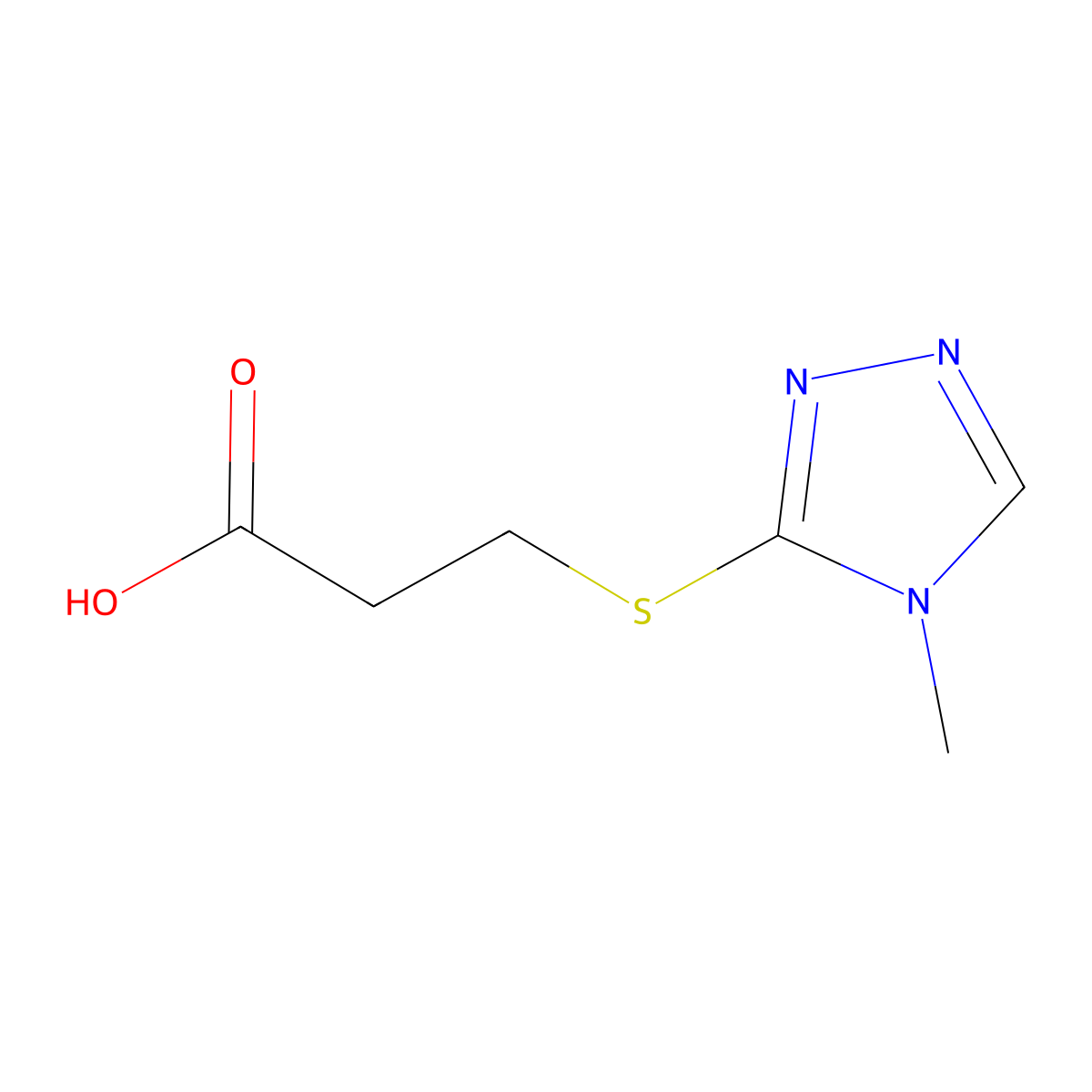 3-((4-Methyl-4H-1,2,4-triazol-3-yl)thio)propanoic acid molecular structure, CAS 723742-57-2