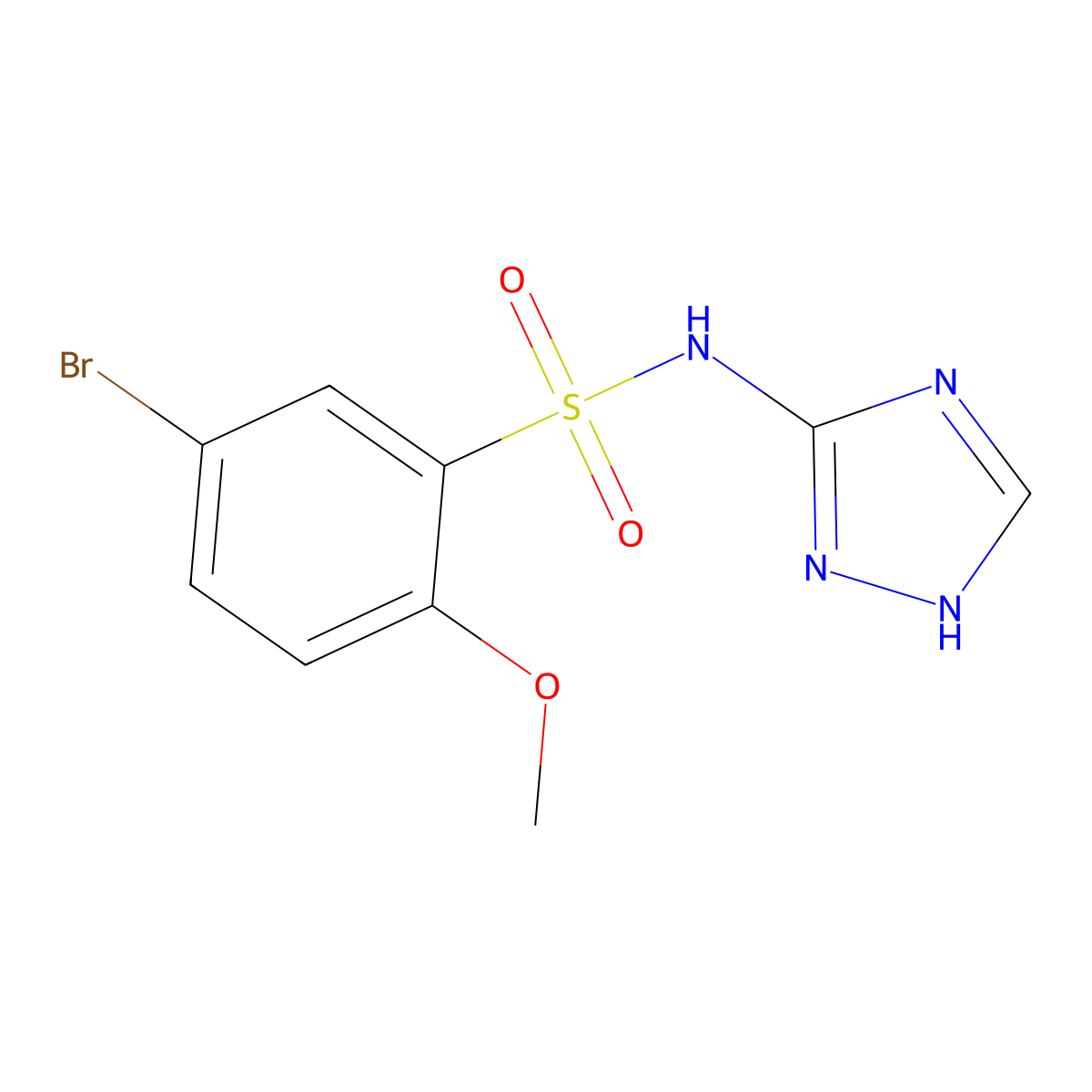 5-bromo-2-methoxy-N-(1H-1,2,4-triazol-3-yl)benzenesulfonamide molecular structure, CAS 723742-63-0