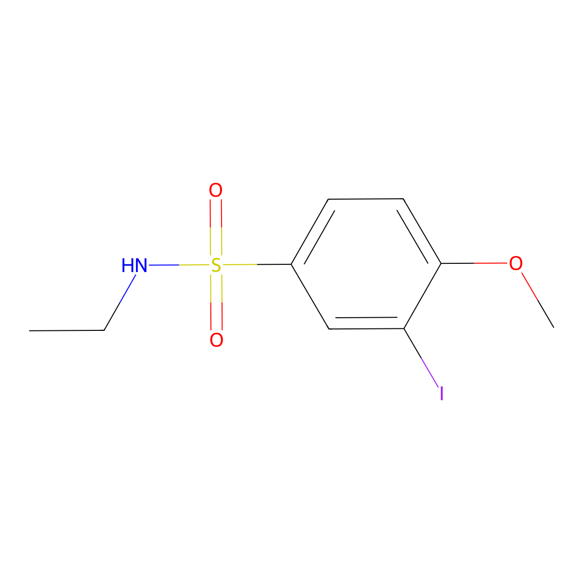 N-ethyl-3-iodo-4-methoxybenzenesulfonamide molecular structure, CAS 723742-65-2