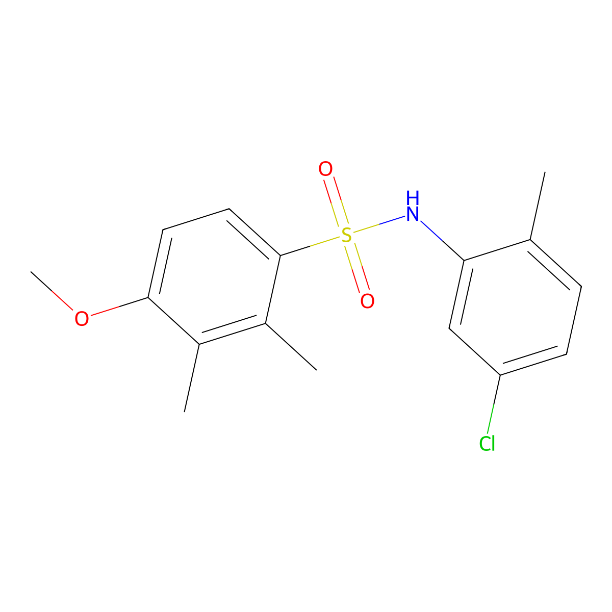 N-(5-chloro-2-methylphenyl)-4-methoxy-2,3-dimethylbenzenesulfonamide molecular structure, CAS 723742-66-3