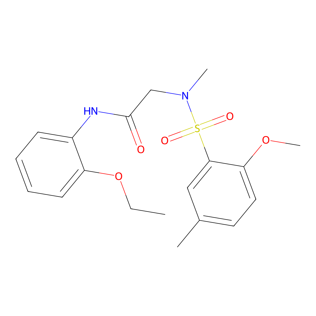 N-(2-ethoxyphenyl)-2-[(2-methoxy-5-methylphenyl)sulfonyl-methylamino]acetamide molecular structure, CAS 723743-00-8