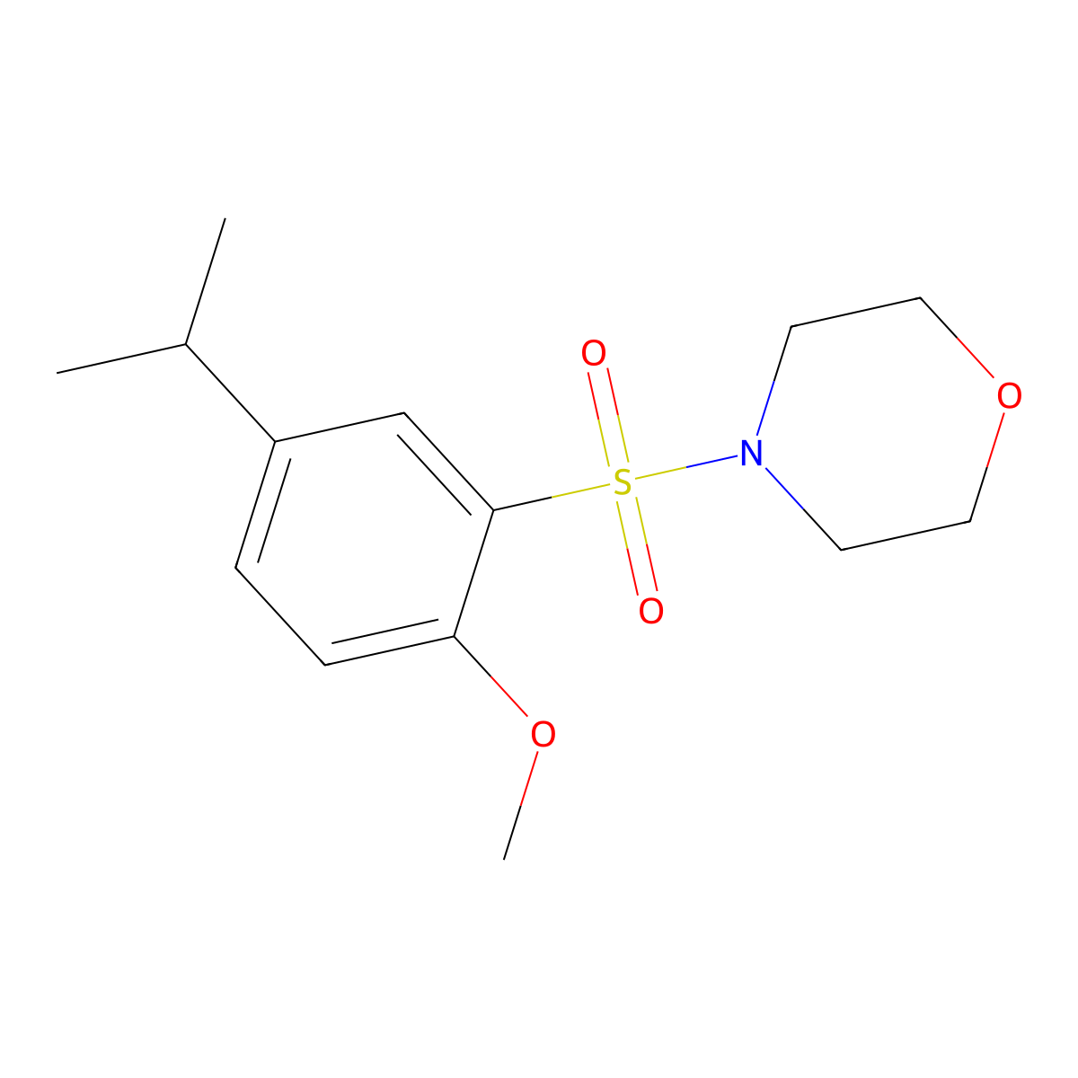 4-Isopropyl-2-(4-morpholinylsulfonyl)phenyl methyl ether molecular structure, CAS 723743-26-8