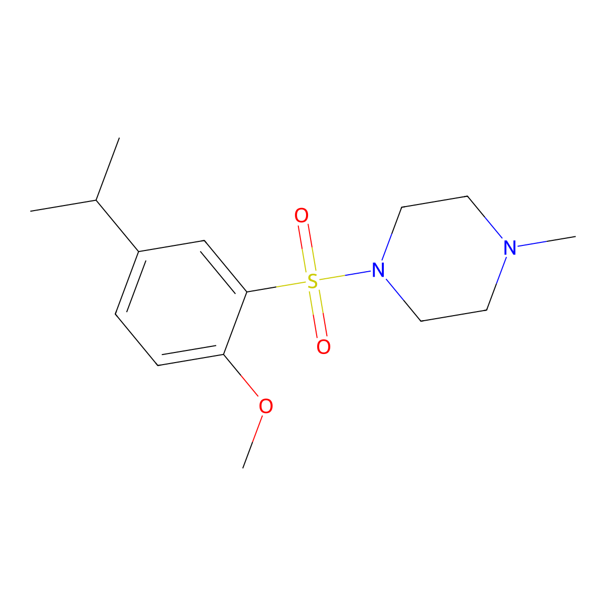 1-((5-Isopropyl-2-methoxyphenyl)sulfonyl)-4-methylpiperazine molecular structure, CAS 723743-29-1