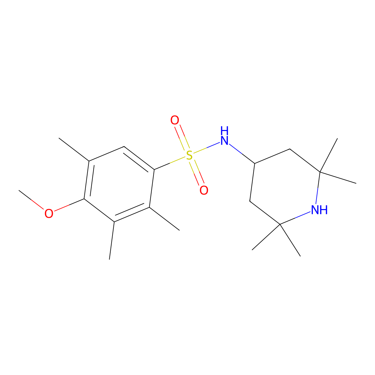 4-methoxy-2,3,5-trimethyl-N-(2,2,6,6-tetramethylpiperidin-4-yl)benzenesulfonamide molecular structure, CAS 723743-35-9