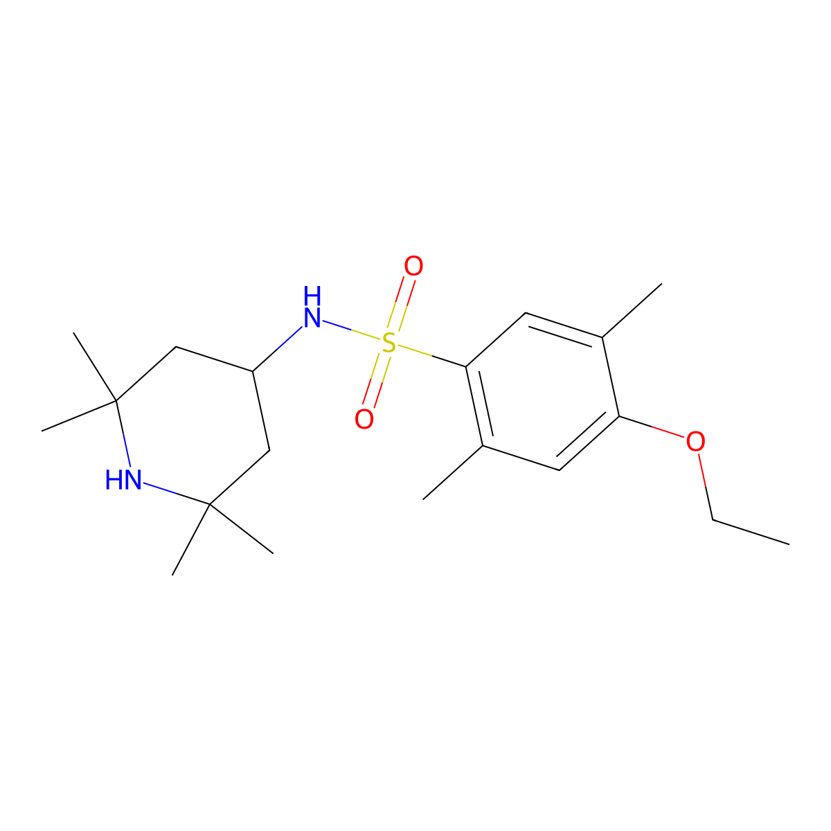 4-ethoxy-2,5-dimethyl-N-(2,2,6,6-tetramethylpiperidin-4-yl)benzenesulfonamide molecular structure, CAS 723743-41-7