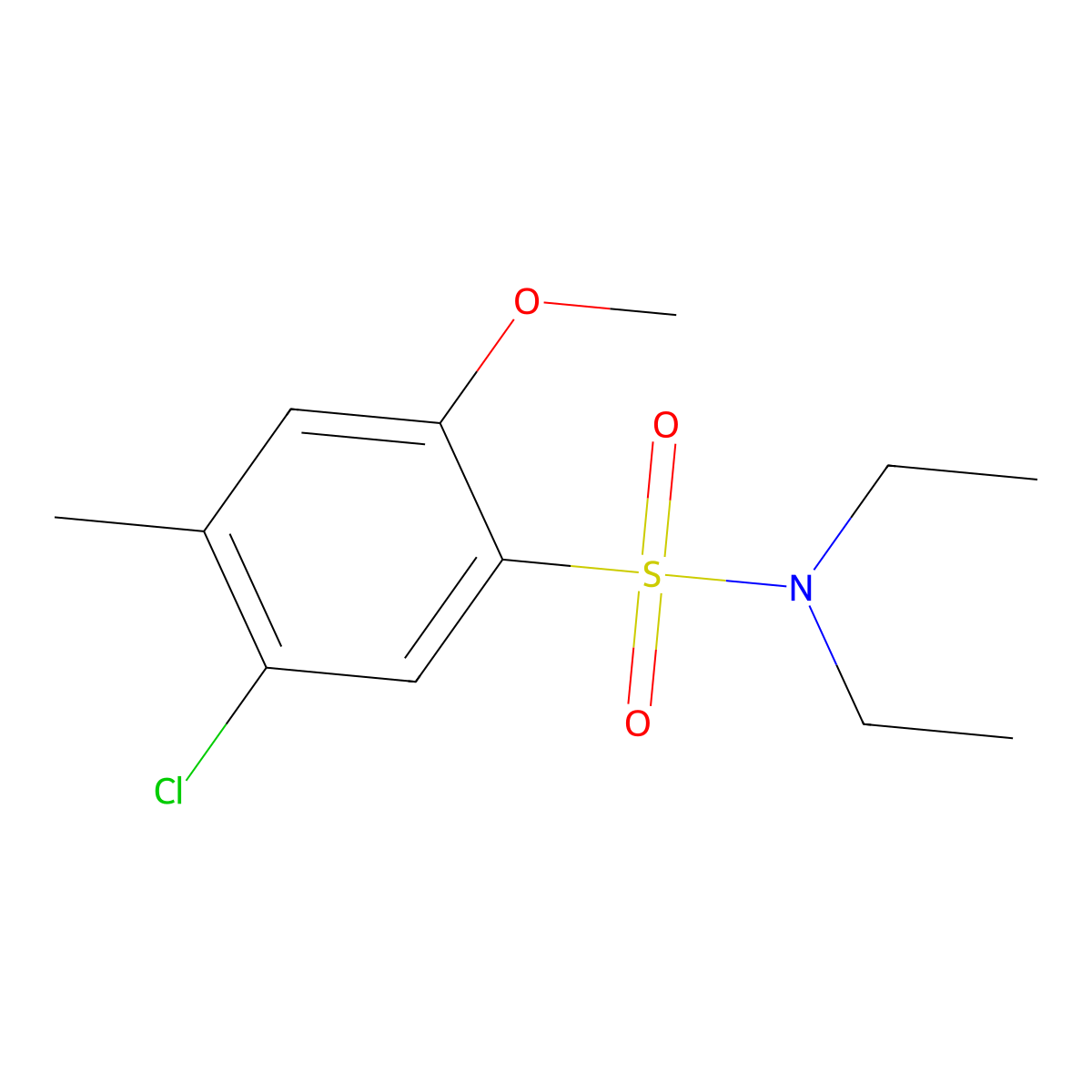 5-chloro-N,N-diethyl-2-methoxy-4-methylbenzenesulfonamide molecular structure, CAS 723743-55-3