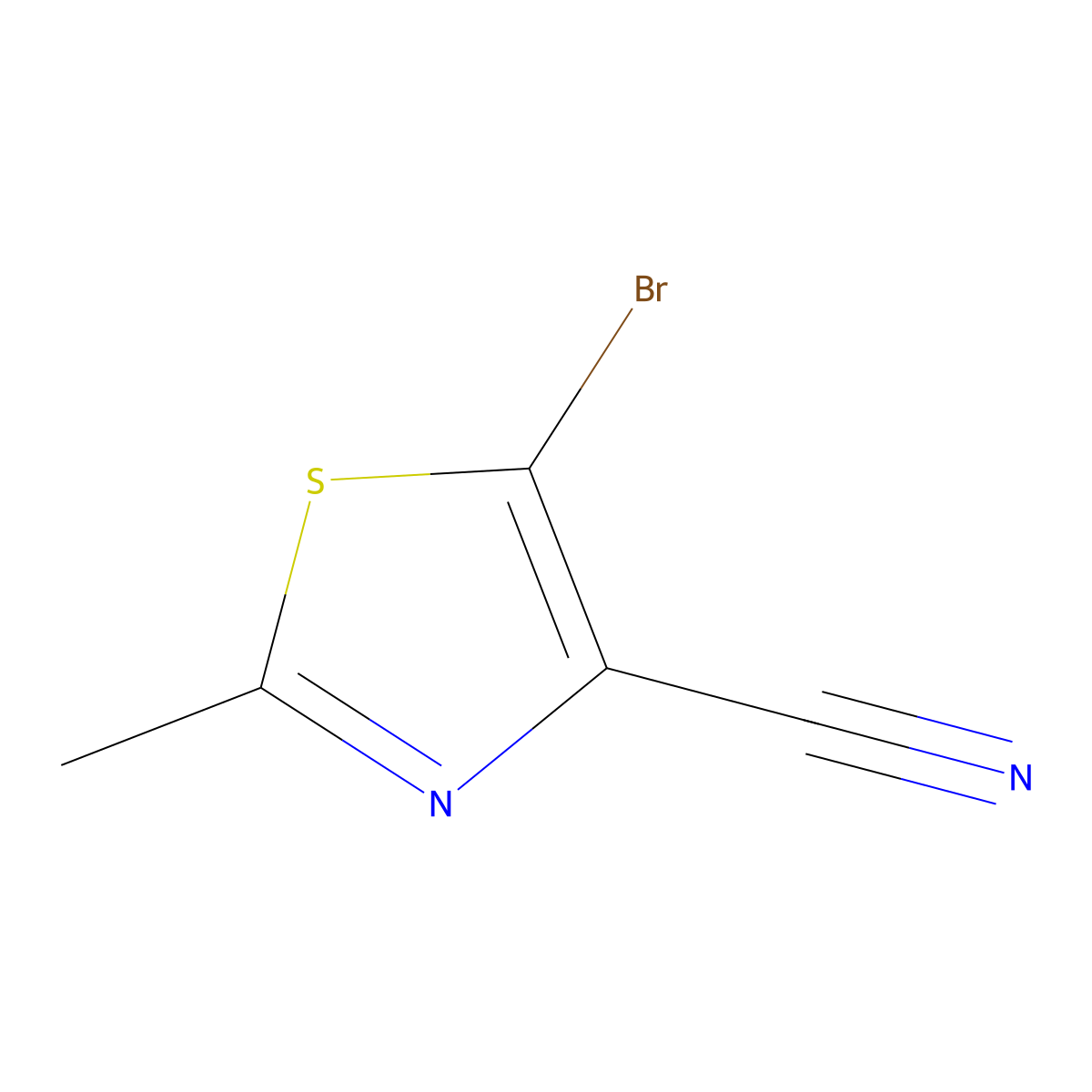 5-Bromo-2-methylthiazole-4-carbonitrile molecular structure, CAS 723743-71-3
