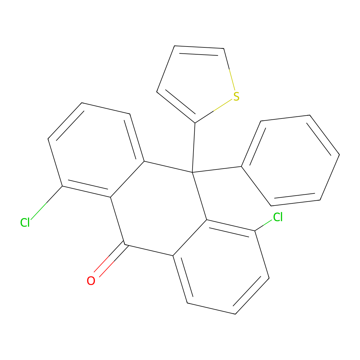 1,5-dichloro-10-phenyl-10-(2-thienyl)-9(10H)-anthracenone molecular structure, CAS 723743-72-4