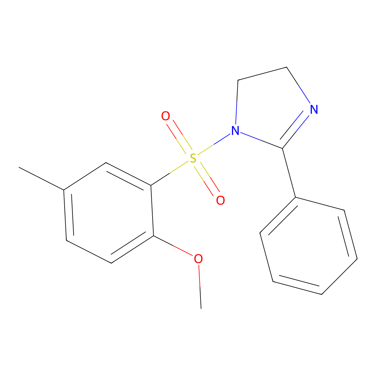 1-(2-Methoxy-5-methylphenyl)sulfonyl-2-phenyl-4,5-dihydroimidazole molecular structure, CAS 723743-84-8