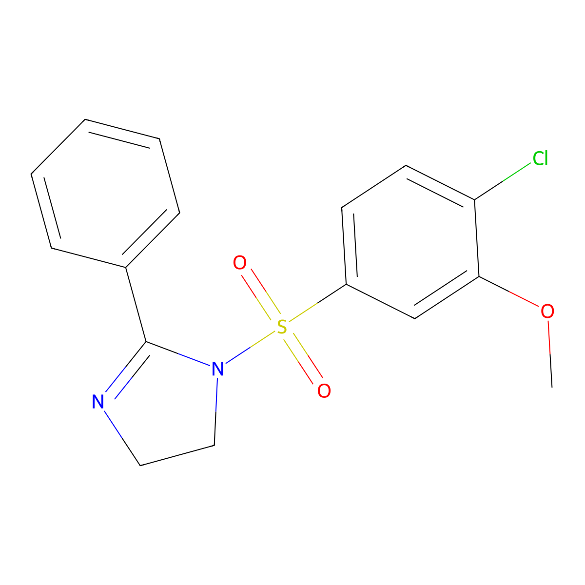 1-[(4-chloro-3-methoxyphenyl)sulfonyl]-2-phenyl-4,5-dihydro-1H-imidazole molecular structure, CAS 723743-87-1