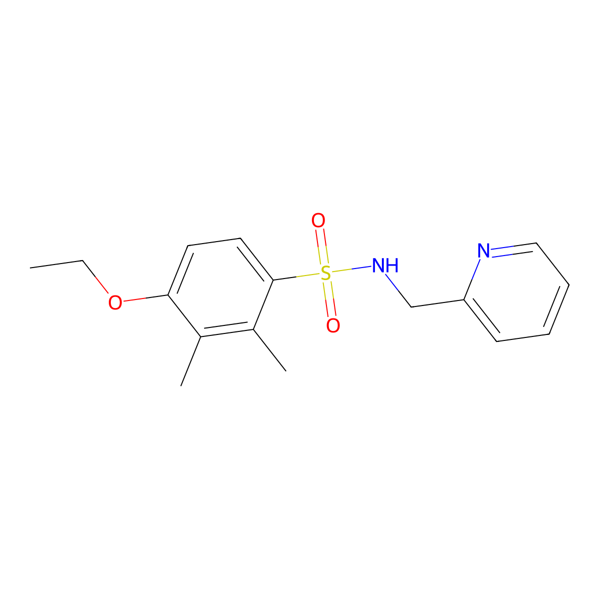 4-Ethoxy-2,3-dimethyl-N-pyridin-2-ylmethyl-benzenesulfonamide molecular structure, CAS 723743-90-6