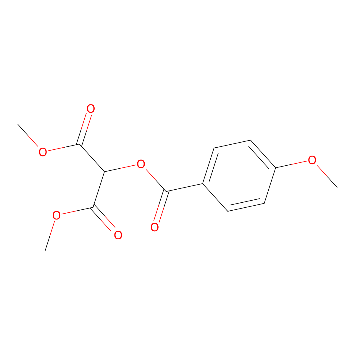 Dimethyl 2-[(4-methoxybenzoyl)oxy]malonate molecular structure, CAS 723743-97-3
