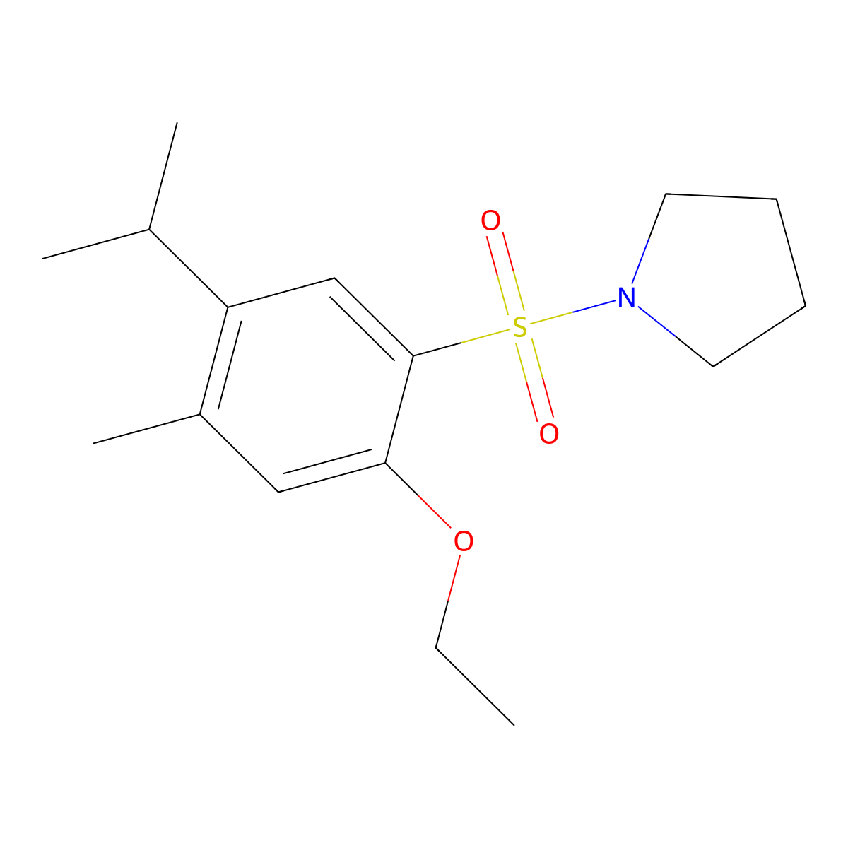 1-(2-Ethoxy-4-methyl-5-propan-2-ylphenyl)sulfonylpyrrolidine molecular structure, CAS 723744-11-4