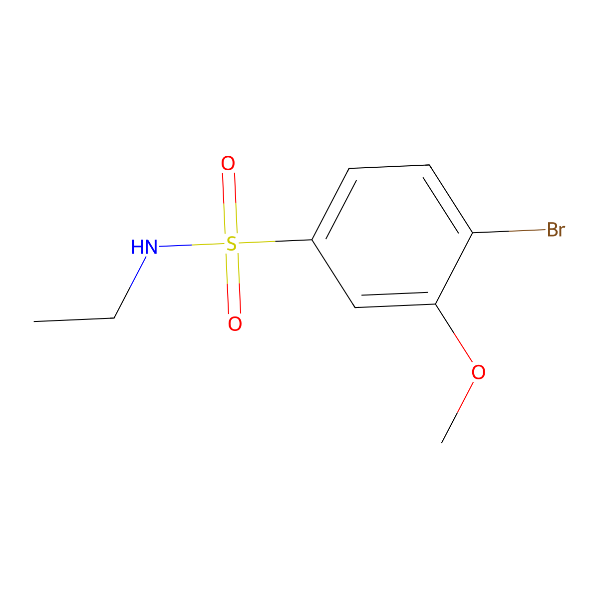 4-bromo-N-ethyl-3-methoxybenzenesulfonamide molecular structure, CAS 723744-19-2